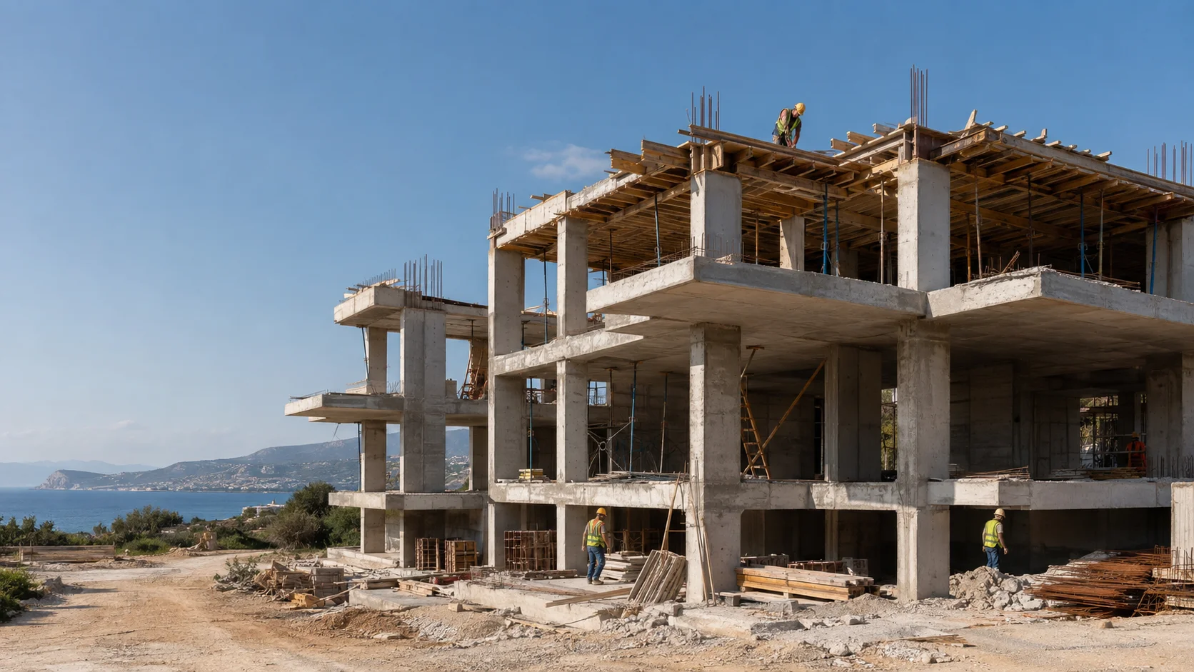 Ενδεικτική εικόνα AI: σύγχρονη οικοδομή υπό κατασκευή